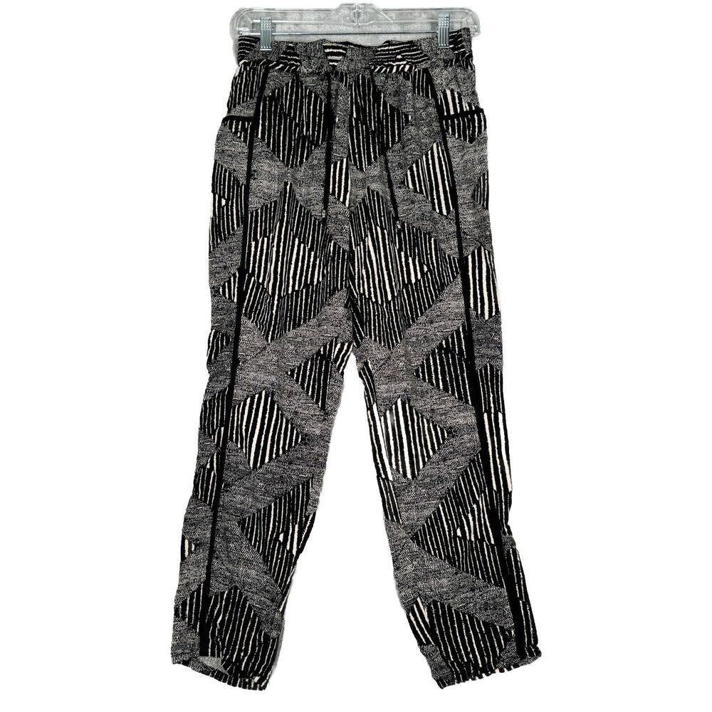 Anthropologie Hei Hei Pants Women Small Black White Geometric Bohemian Hippie